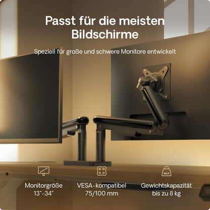 Desktronic Doppelte Monitor Halterung - bis 32" / 8kg