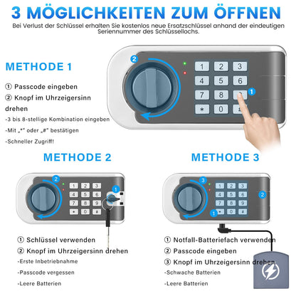 Tiskgg CC SAFE Möbeltresor 50 L, digitaler Safe mit Zahlenschloss