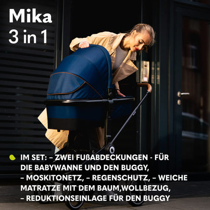 LIONELO Mika 3in1 Kinderwagen Set Babyschale - Blue Navy