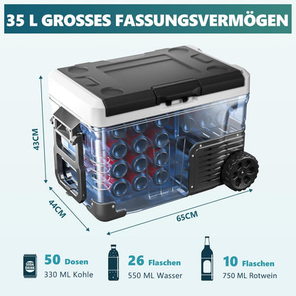 EUHOMY Auto-Kühlschrank 35L Kompressor Kühlbox 12V mit App-Steuerung