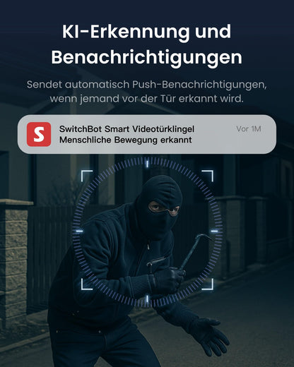 SwitchBot Video-Türklingel 2K mit 4,3-Zoll-Monitor und WLAN