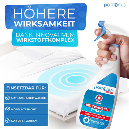 Patronus Bettwanzen-Spray Abwehr - 3L Eukalyptus-Zitrus