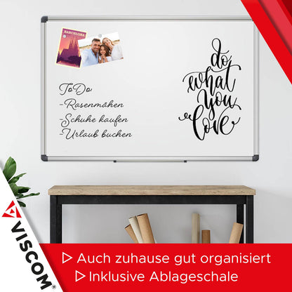 VISCOM Whiteboard magnetisch - Beschreibbare Magnettafel 90x120 cm