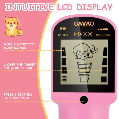 OMMO MD-3006 Metalldetektor für Kinder mit LCD-Display, rosa