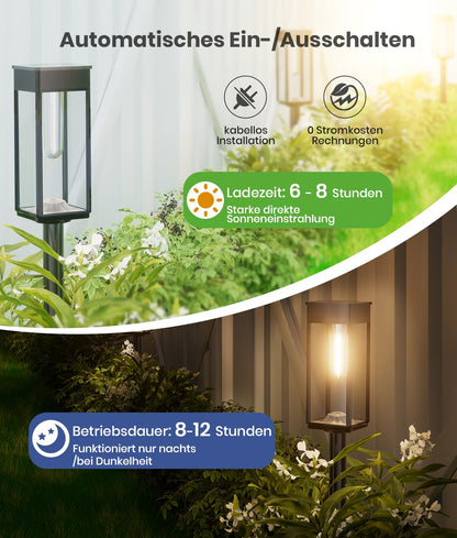 BITPOTT Solarleuchten Aussen 4er-Set, IP65 Gartenleuchten warmweiss