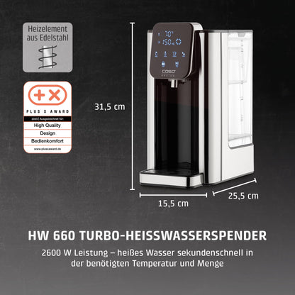 Caso HW 660 Heisswasserspender mit 2,7 l Tank und 7 Temperaturen