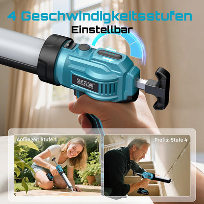 Seesii CG120P Akku-Kartuschenpistole für 300 ml Kartuschen, blau
