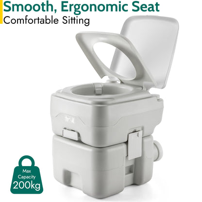 Trail Transportable Campingtoilette mit Spülung, 10-L-Fäkalientank