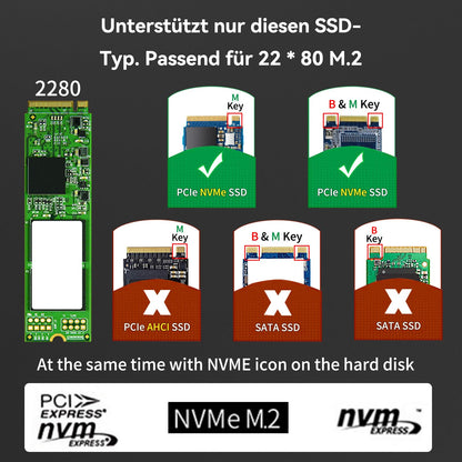 ANYOYO M.2 NVMe SSD Gehäuse 40Gbps – USB 4/Thunderbolt