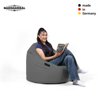 Nadimaideal Sitzsack Tropfenform Kastanie Bodenkissen – Anthrazit XXL