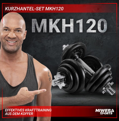 Miweba Sports MKH120 Hantelset 20 kg Kurzhanteln mit Koffer