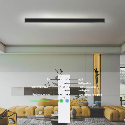 Glitzerlife LED Deckenleuchte 107cm Schwarz Dimmbar