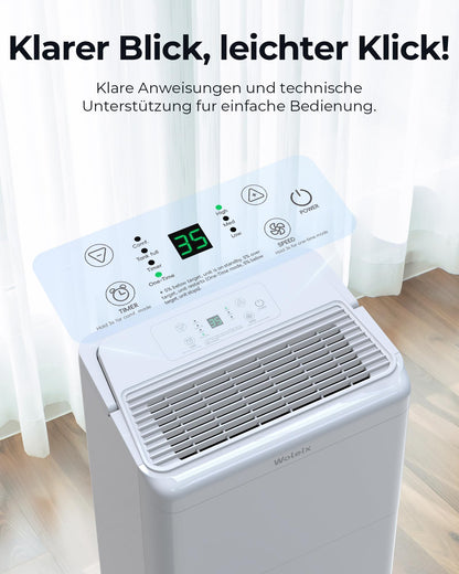 Woleix Luftentfeuchter elektrisch für Räume & Keller – 20L