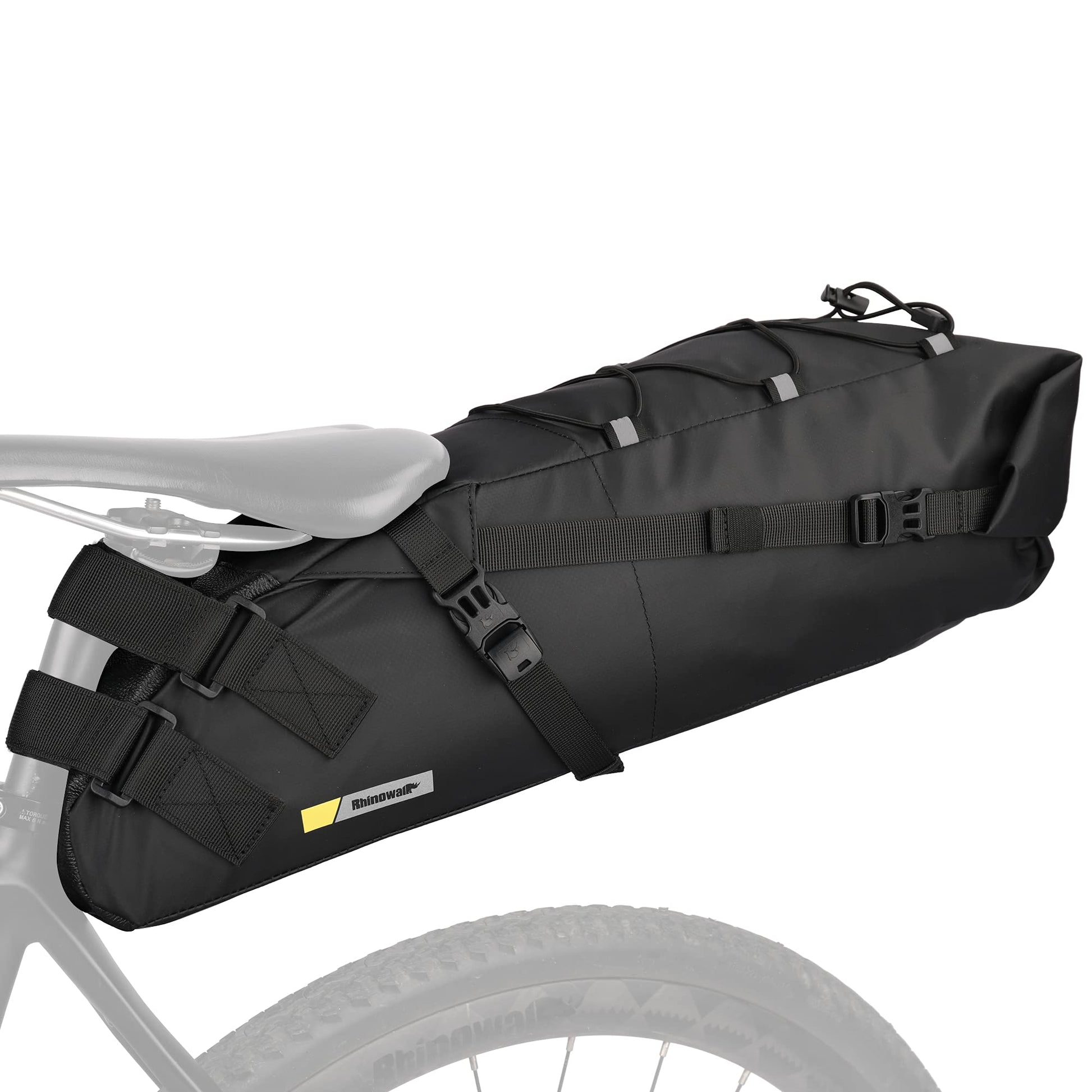 Rhinowalk Satteltasche Y5110 wasserdicht 10/13 L für MTB und Rennrad, mit elastischem Fixiergurt und reflektierendem Band