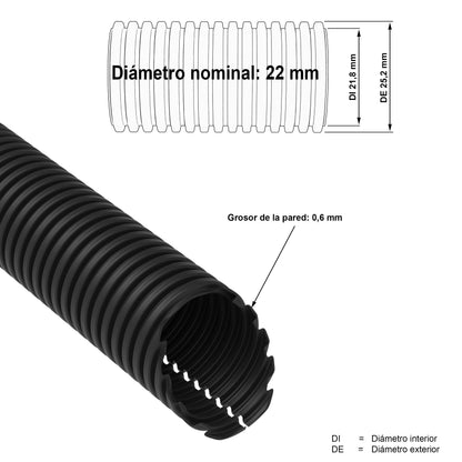 AUPROTEC Wellrohr geschlitzt Kabelschutzschlauch 22 mm 25 m