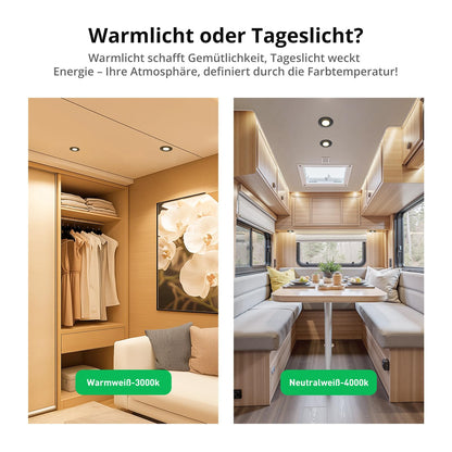 Bojim LED Spot Dimmbar Schwarz Warmweiss 5.5W - 68-80mm, 10er Set