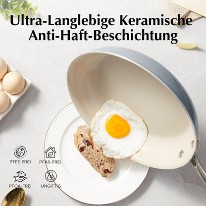 Redchef Pfannenset Keramik Antihaft Induktion - 20/24/28 cm Blau