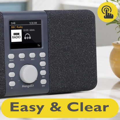 MangoKit MD5 Stereo DAB+ Radio mit Bluetooth und UKW, dunkelgrau