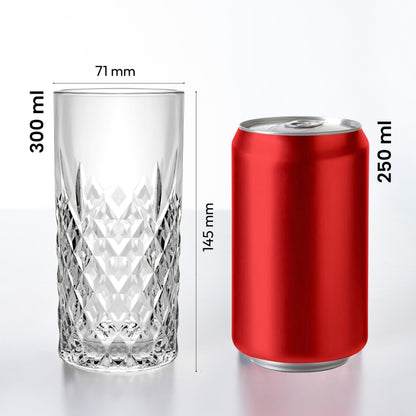Konzept 11 Trinkgläser Set 12-teilig, 300 ml, transparent geriffelt