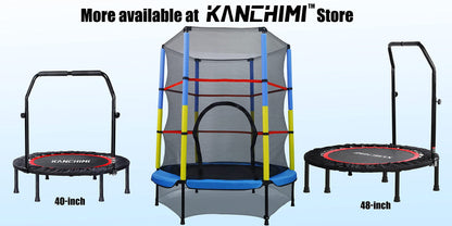 Kanchimi Fitnesstrampolin faltbar mit Griff, schwarz, Ø 101,6 cm