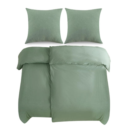 ATsense Bettwäsche Set Baumwolle 135x200 cm Grün 4-teilig