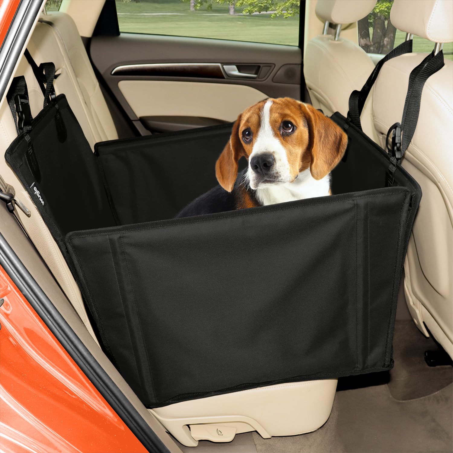 WUGLO Hunde-Autositz für den Rücksitz, wasserdicht, bis 18 kg