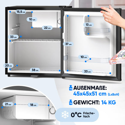 Stillstern Mini Kühlschrank KB 46.4, 45 L, mit Frostfach und Schloss