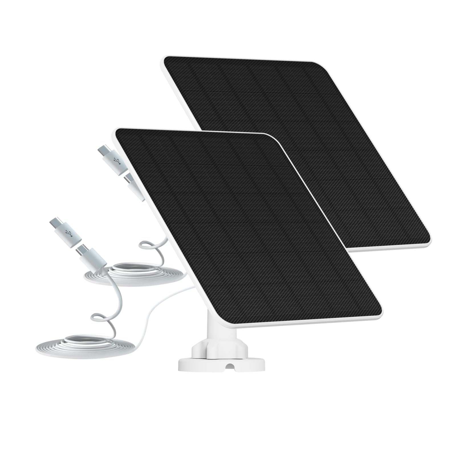 EverExceed 6W Solarpanel für Akku-Überwachungskameras, 2er-Set mit verstellbarer Wandhalterung und Anschlusskabel
