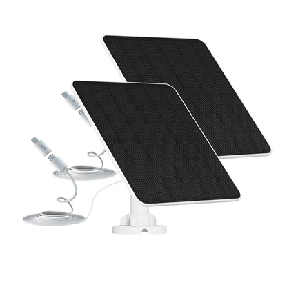 EverExceed 6W Solarpanel für Akku-Überwachungskameras, 2er-Set mit verstellbarer Wandhalterung und Anschlusskabel