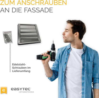 EASYTEC® Standard Mauerkasten Abluft Edelstahl Ø 150 mm