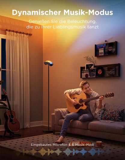 Govee Deckenfluter LED Stehleuchte – RGBWWIC Matter Schwarz 170cm