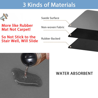 GOYLSER Anti-Rutsch Treppenmatten - Tiefes Grau (15 Stk. 76x20cm)