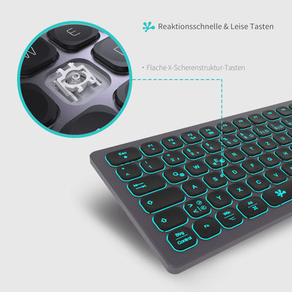 TechGear Slim USB Tastatur Kabel RGB Numerisch - Space Grey