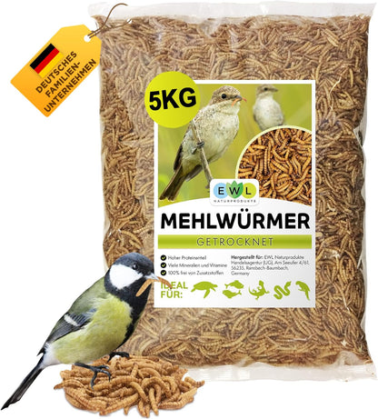 EWL Naturprodukte Mehlwürmer getrocknet Insektensnack 5kg