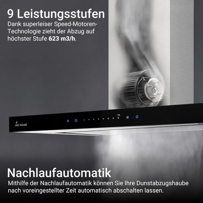 KKT KOLBE FLAT6006ED Dunstabzugshaube – 60cm Edelstahl Schwarzglas