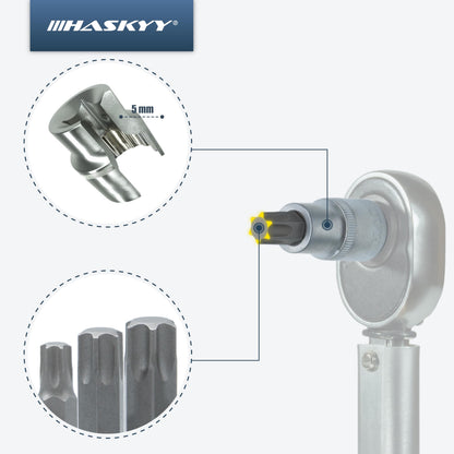 HASKYY Torx Steckschlüsselsatz 32-teilig T25-T80 im Werkzeugkoffer