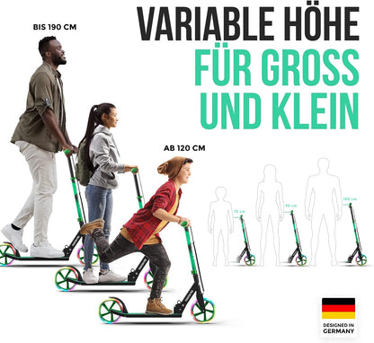 Apollo Phantom Pro City Scooter Tretroller – XXL-Räder, faltbar