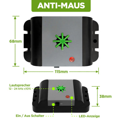 ISOTRONIC Mäuse- & Rattenabwehr Ultraschall – Regenwasserdicht