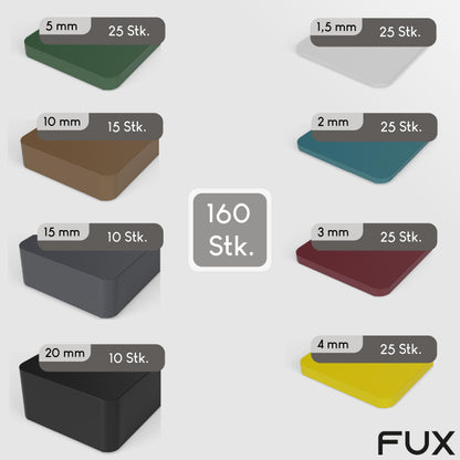 FUX 160 Unterlegplatten Abstandshalter Kunststoff Set 60x40 mm