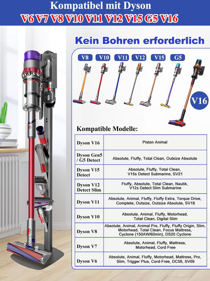 JUPELI Staubsauger Ständer für Dyson V16 bis V6 – Metall Bodenständer