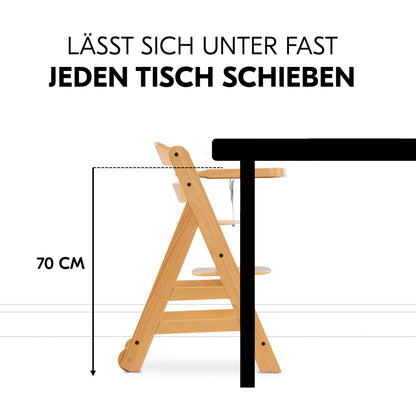 hauck Alpha Move Newborn Set Deluxe Holz Hochstuhl Natur Sand Beige