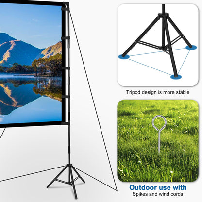 Universal Beamer Leinwand mit Stativ - 100 Zoll 16:9 HD