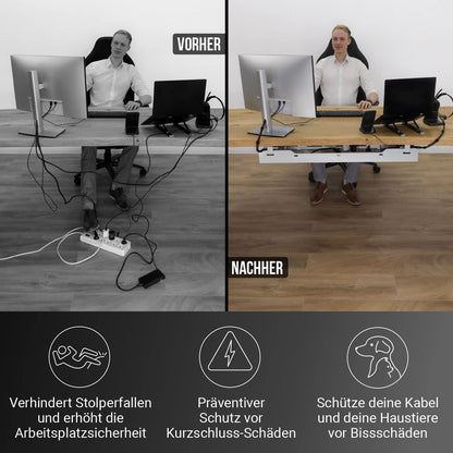 Ultimate Setup® Kabelwanne Schreibtisch – Kabelmanagement Weiss