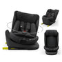Kinderkraft I-GROW 2 PRO Kindersitz, schwarzer Autokindersitz mit ISOFIX-Station, 360° drehbar