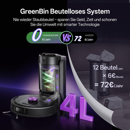 Vexilar W15 Saugroboter mit Wischfunktion, beutellose Absaugstation
