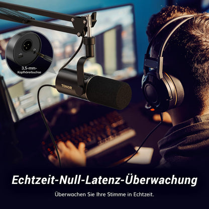 TONOR TD510+ Dynamisches Gaming Mikrofon Set mit Arm