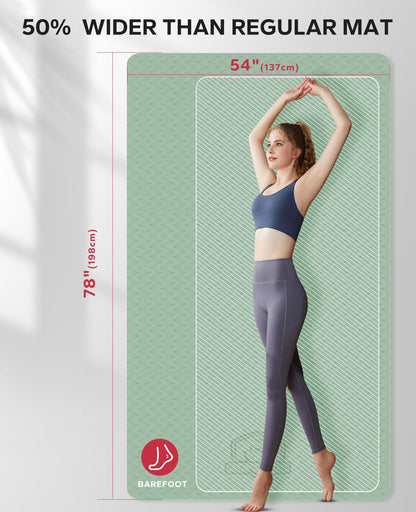 HAPBEAR Yogamatte Rutschfest – XXL Extra Breit 198x137cm 6mm