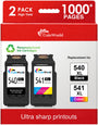 ColoWorld 540XL 541XL Tintenpatronen Multipack für Canon PG-540 CL-541, schwarze Patrone und Farbpatrone