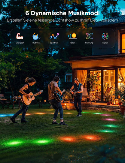 Govee Bodenleuchten RGBIC WW Aussen – 15er-Pack, 15m Kabel