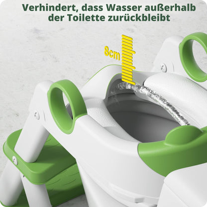 Rabb 1st Toilettenleiter für Kinder, 2-in-1 Toilettensitz mit Treppe